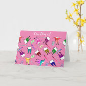 Dental Afstuderen gefeliciteerd roze Kaart (Gele Bloem)