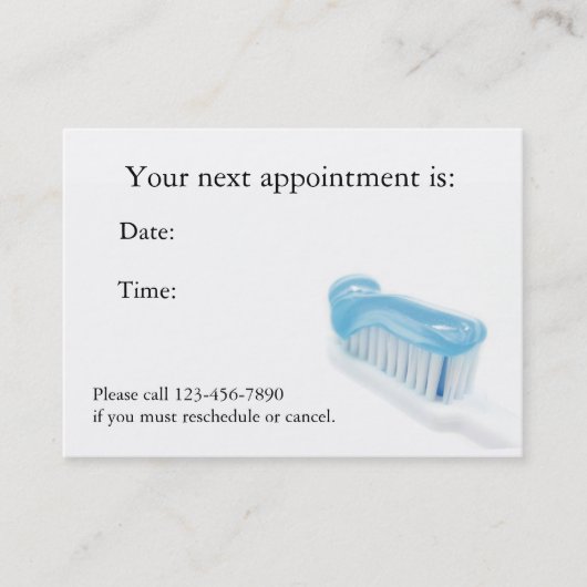 Dental Appointment Card Afsprakenkaartje (Voorkant)