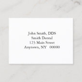 Dental Appointment Card Afsprakenkaartje (Achterkant)