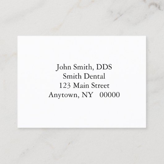 Dental Appointment Card Afsprakenkaartje (Achterkant)