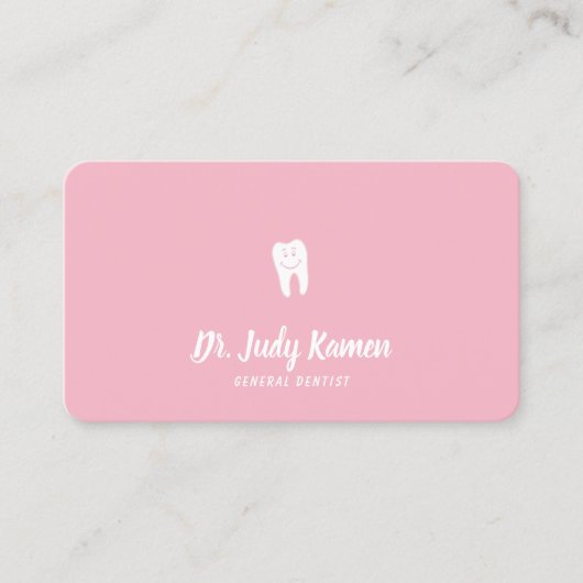Dental Appointment Card | Dentist Bleek roze Afsprakenkaartje (Voorkant)