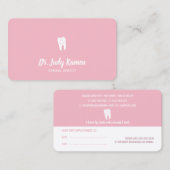 Dental Appointment Card | Dentist Bleek roze Afsprakenkaartje (Voorkant / Achterkant)
