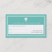 Dental Appointment Card | Lichte Blauwgroen tandar Afsprakenkaartje (Achterkant)