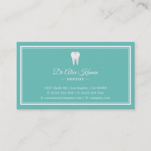 Dental Appointment Card | Lichte Blauwgroen tandar Afsprakenkaartje (Voorkant)
