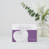 Dental Appointment Card | Paarse Dentist Afsprakenkaartje (Staand voorkant)