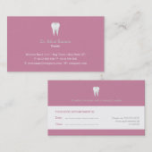 Dental Appointment Card | Roze tandarts Afsprakenkaartje (Voorkant / Achterkant)