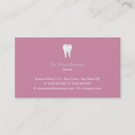 Dental Appointment Card | Roze tandarts Afsprakenkaartje (Voorkant)