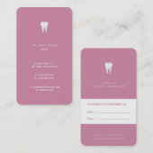 Dental Appointment Card | Roze tandarts Afsprakenkaartje (Voorkant / Achterkant)