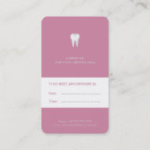 Dental Appointment Card | Roze tandarts Afsprakenkaartje (Achterkant)