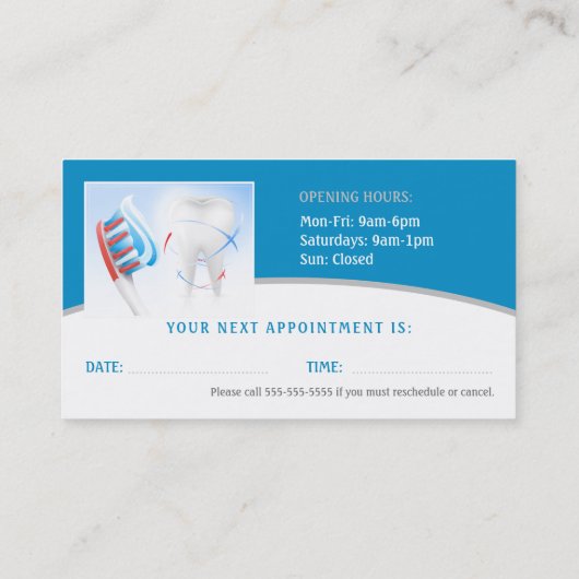Dental Appointment Card | Tandenimplantaten Afsprakenkaartje (Achterkant)