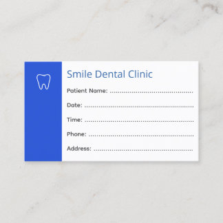 Dental Appointment Cards Dentist Office Blue Afsprakenkaartje