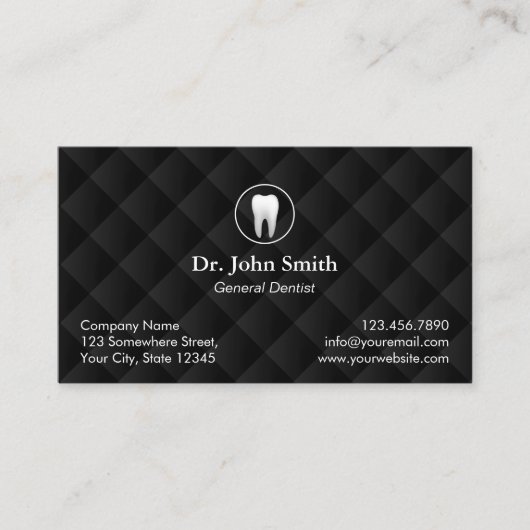 Dental Appointment Classic Black Quilted Dentist Afsprakenkaartje (Voorkant)