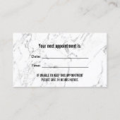 Dental Appointment Modern Marble Luxury Dentist Afsprakenkaartje (Achterkant)