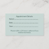 Dental Appointment Reminder Cards for Clinics Afsprakenkaartje (Achterkant)