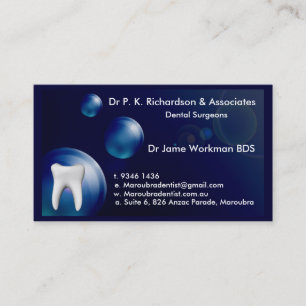 Dental Art Blue Bubble Design Kaart Afsprakenkaartje