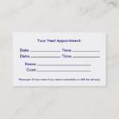 Dental Art Blue Bubble Design Kaart Afsprakenkaartje (Achterkant)