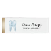 Dental Assistant 3D Tooth Logo Dentist Naambadge (Voorkant)