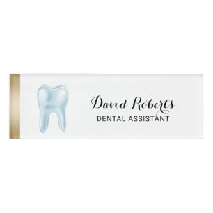 Dental Assistant 3D Tooth Logo Dentist Naambadge