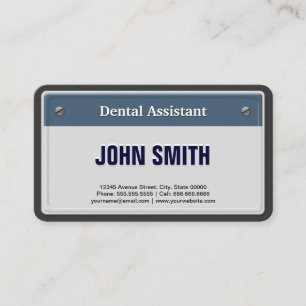 Dental Assistant Cool Car License Bord Visitekaartje