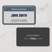 Dental Assistant Cool Car License Bord Visitekaartje (Voorkant / Achterkant)