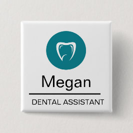 Dental Assistant Custom Tooth Logo Vierkante Button 5,1 Cm