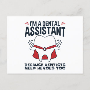 Dental Assistant Funny Heroes Quote Briefkaart