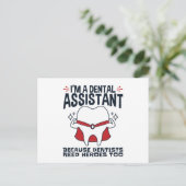 Dental Assistant Funny Heroes Quote Briefkaart (Staand voorkant)