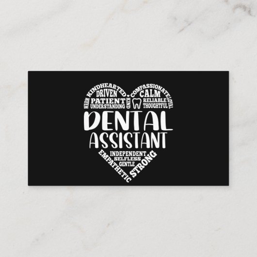 Dental Assistant Heart Dentist Funny Dentistry Lov Visitekaartje (Achterkant)