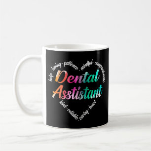 Dental Assistant Heart Word Cloud Waterverf Koffiemok