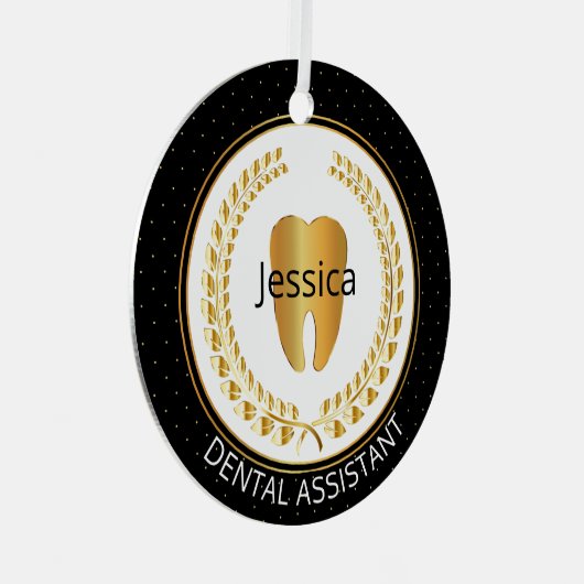 Dental 🦷 Assistant, Hygienist, Student - één zijd Metalen Ornament (Voorkant Rechts)
