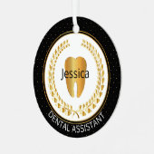 Dental 🦷 Assistant, Hygienist, Student - één zijd Metalen Ornament (Voorkant links)
