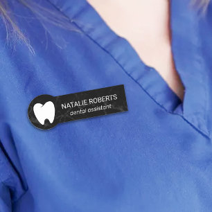 Dental Assistant Modern Black Marble Dentist Naamplaatje