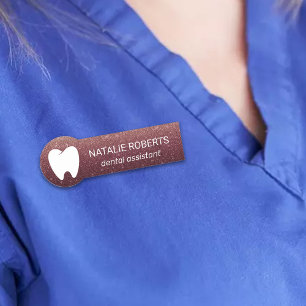Dental Assistant Modern Burgundy Red Dentist Naamplaatje