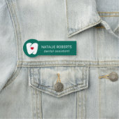 Dental Assistant Modern Tooth & Heart Teal Dentist Naamplaatje (In situ)