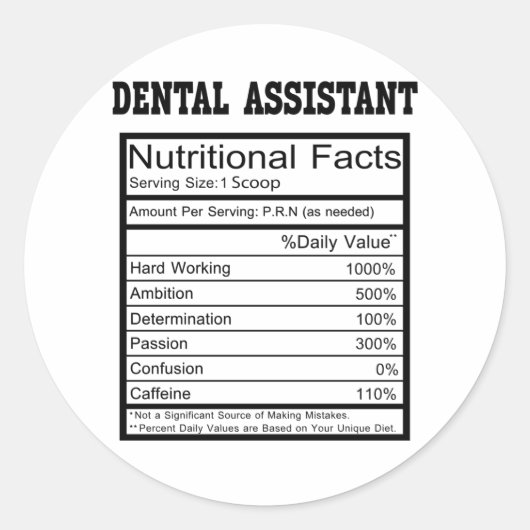 Dental Assistant Ronde Sticker (Voorkant)