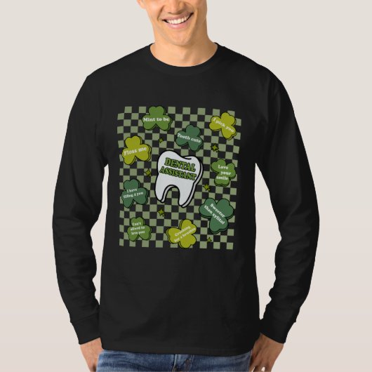 Dental Assistant St Patrick's Day 2023 Tooth Shamr T-shirt (Voorkant)