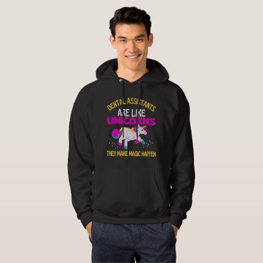 Dental Assistant Unicorn, Magical Unicorn Dentist Hoodie (Voorkant volledig)