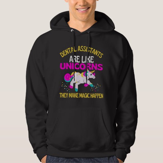 Dental Assistant Unicorn, Magical Unicorn Dentist Hoodie (Voorkant)