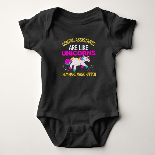 Dental Assistant Unicorn, Magical Unicorn Dentist Romper (Voorkant)