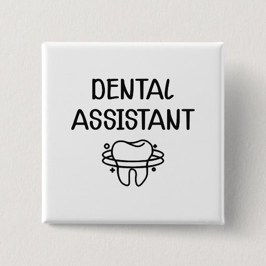 Dental Assistant Vierkante Button 5,1 Cm (Voorkant)