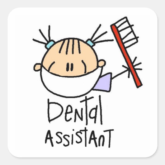 Dental Assistant Vierkante Sticker (Voorkant)