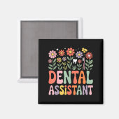 Dental assistent waarderingsdag of week groovy magneet (Voorkant / Achterkant)