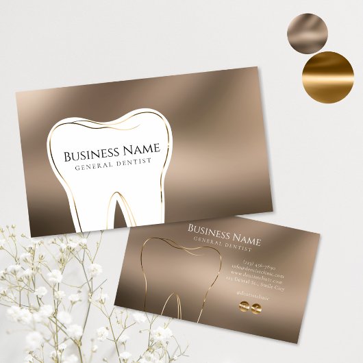 Dental Beige & Goud Visitekaartje Design