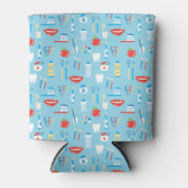 Dental Blue Pattern Blikjeskoeler (Voorkant)