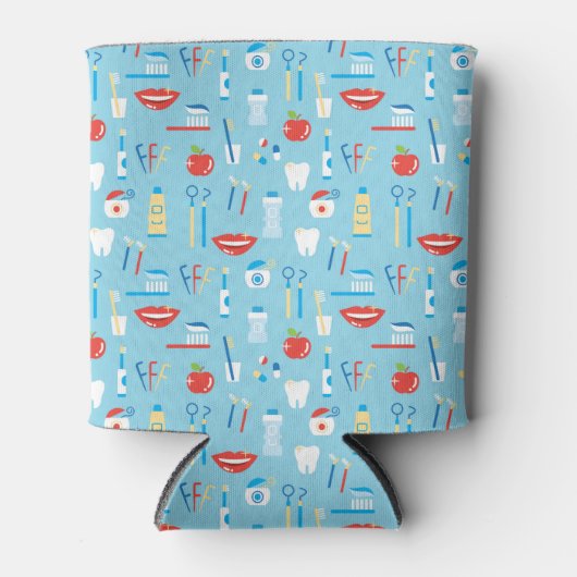 Dental Blue Pattern Blikjeskoeler (Voorkant)