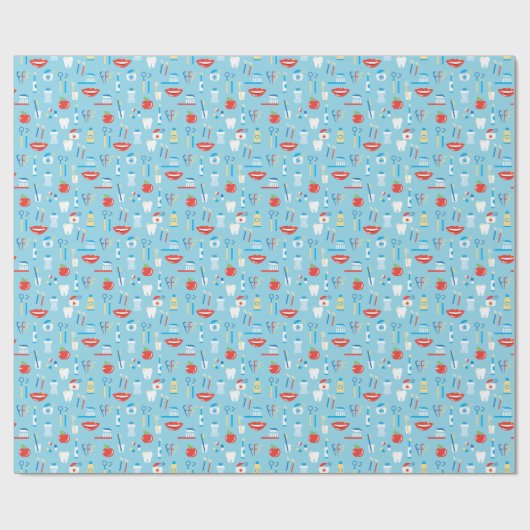 Dental Blue Pattern Cadeaupapier (Vlak)