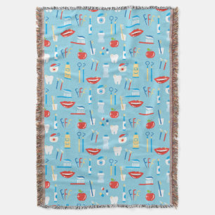 Dental Blue Pattern Deken