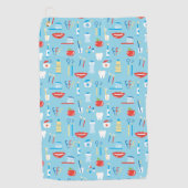 Dental Blue Pattern Golfhanddoek (Voorkant)