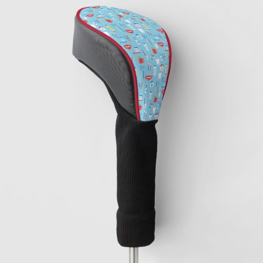 Dental Blue Pattern Golfheadcover (Schuin)