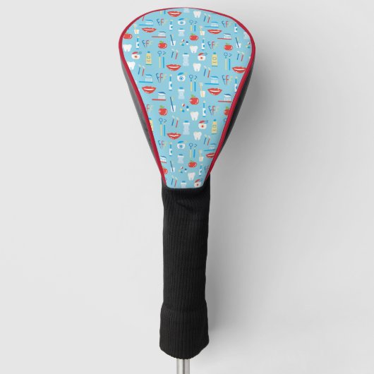 Dental Blue Pattern Golfheadcover (Voorkant)